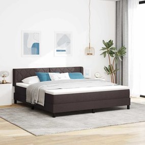 vidaXL Κρεβάτι με ελατήρια Σκούρο Καφέ 180 x 200 cm Ύφασμα και αφρός