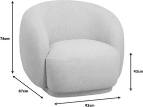 Πολυθρόνα Freya εκρού ύφασμα 93x87x76εκ 93x87x76 εκ.