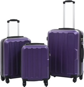 vidaXL Σετ Βαλιτσών Τρόλεϊ με Σκληρό Περίβλημα 3 τεμ. Μοβ από ABS
