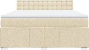 vidaXL Κρεβάτι Boxspring με Στρώμα Κρεμ 180x200 εκ. Υφασμάτινο