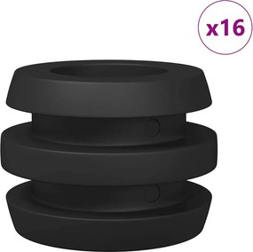 vidaXL Στηρίγματα Σαλαγκάρας 16 τμχ. Μαύρο 3 x 3 x 2 εκ TPE