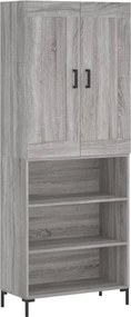 vidaXL Ντουλάπι Γκρι Sonoma 69,5 x 34 x 180 εκ. Επεξεργασμένο Ξύλο