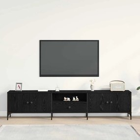 vidaXL Ντουλάπι TV 200 x 25 x 44 εκ Μαύρη δρυς Επεξεργασμένο ξύλο