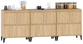 vidaXL Ντουλάπια 3 τεμ. Sonoma Δρυς 60x35x70 εκ. Επεξεργασμένο Ξύλο