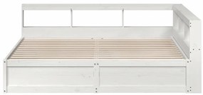 vidaXL Κρεβάτι Βιβλιοθήκη Χωρίς Στρώμα 200x200 εκ Μασίφ Ξύλο Πεύκου