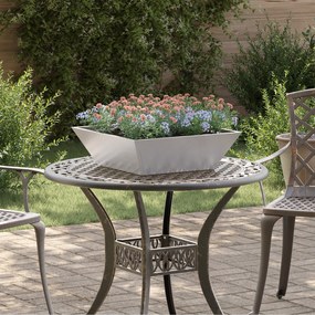 vidaXL Μεταλλική Γλάστρα Ανοξείδωτο ατσάλι 50 x 50 x 15 εκ.