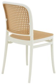 Καρέκλα Nereus pakoworld pp φυσικό-λευκό 45x43x84εκ