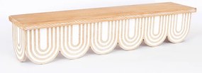 Estheti Ραφιέρα Ξύλινη 60x13x12cm Φυσικό-Λευκό 750-30016