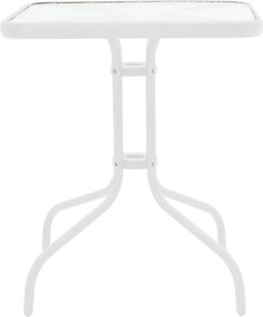 Τραπεζαρία Watson-Sussie pakoworld μέταλλο λευκό- γυαλί 70x70x70εκ