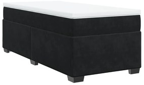 vidaXL Κρεβάτι Boxspring με Στρώμα Μαύρο 90x200 εκ. Βελούδινο