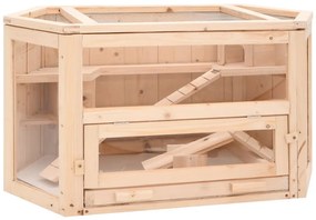 vidaXL Κλουβί Χάμστερ 80 x 40 x 43 εκ. από Μασίφ Ξύλο Ελάτης