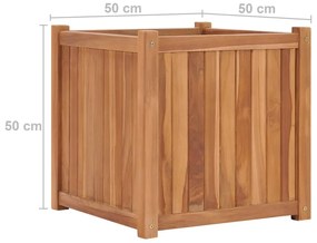 vidaXL Ζαρντινιέρα Υπερυψωμένη 50 x 50 x 50 εκ. από Μασίφ Ξύλο Teak
