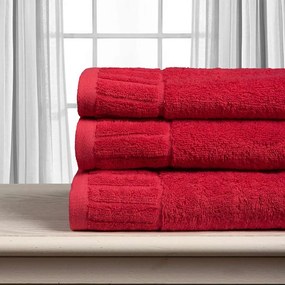 Πετσέτα Προσώπου (50x100) Silk Fashion Μελωδία 600gsm Κόκκινο