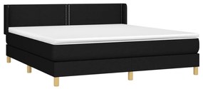 vidaXL Κρεβάτι Boxspring με Στρώμα Μαύρο 180x200 εκ. Υφασμάτινο