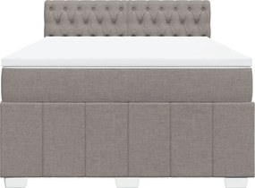 vidaXL Κρεβάτι Boxspring με Στρώμα Taupe 140x200 εκ. Υφασμάτινο
