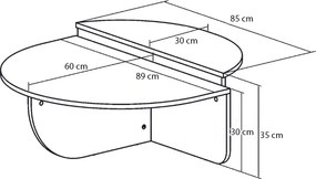 Τραπεζάκι σαλονιού Nilvia Megapap χρώμα sapphire oak Ø85x35εκ.