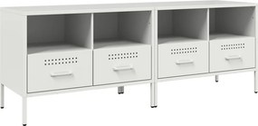 vidaXL Έπιπλα Τηλεόρασης 2 τεμ. Λευκό 68x39x50,5 εκ. από Χάλυβα