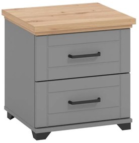 Κομοδίνο Valencia Γκρί - Αrtisan Oak - Γκρί Μάτ 46x41x47.5 εκ. 46x41x47.5 εκ.