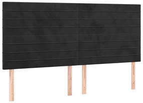 vidaXL Κρεβάτι Boxspring με Στρώμα Μαύρο 160x200 εκ. Βελούδινο