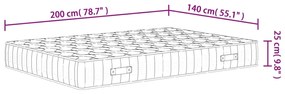 Στρώμα με Pocket Springs Μεσαία Σκληρότητα 140x200 εκ. - Λευκό