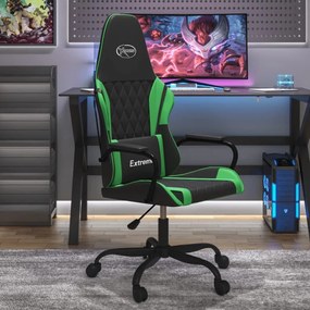 Καρέκλα Gaming Μασάζ Μαύρο/Πράσινο από Συνθετικό Δέρμα - Μαύρο