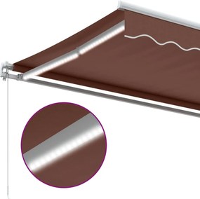vidaXL Τέντα Πτυσσόμενη Χειροκίνητη με LED Καφέ 400x350 εκ.