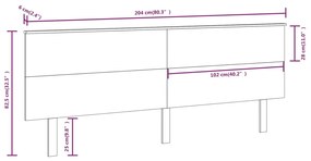 vidaXL Κεφαλάρι Κρεβατιού Μαύρο 204x6x82,5 εκ. Μασίφ Ξύλο Πεύκου