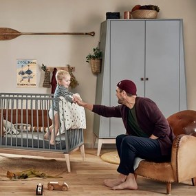 Leander κούνια Luna 140x70cm Grey Oak