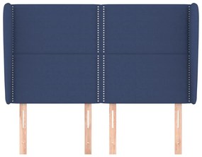 Κεφαλάρι με Πτερύγια Μπλε 147x23x118/128 εκ. Υφασμάτινο 3117820