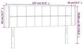 vidaXL Κεφαλάρι Κρεβατιού LED Κρεμ 147x16x78/88 εκ. Υφασμάτινο