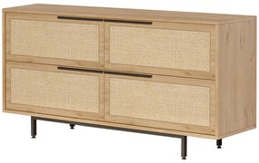 Μπουφές On 956LCS3440 160x44,5x74,3cm Oak Μοριοσανίδα, Μέταλλο