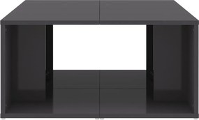 vidaXL Τραπεζάκια Σαλονιού 4 τεμ. Γυαλ. Γκρι 33x33x33 εκ. Επεξ. Ξύλο