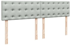 Κρεβάτι Boxspring με Στρώμα Ανοιχτό Γκρι 180x200 εκ. Βελούδινο - Γκρι