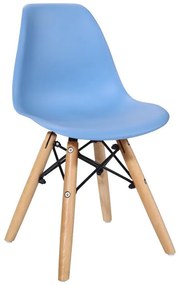 Julita chair for children PP blue pp and natural beech wood 35x31x57.5cm 35x31x57.5 εκ.