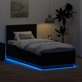 vidaXL Σκελετός Κρεβατιού Μαύρο 70 x 190 cm Επεξεργασμένο ξύλο