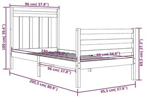 ΠΛΑΙΣΙΟ ΚΡΕΒΑΤΙΟΥ 90 X 200 ΕΚ. ΑΠΟ ΜΑΣΙΦ ΞΥΛΟ 3105300