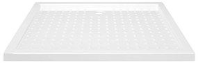 vidaXL Βάση Ντουζιέρας με Σχέδιο Τάπας Λευκή 80 x 100 x 4  εκ. από ABS
