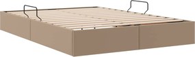 vidaXL Κρεβάτι Οθωμανικού Τύπου Καπουτσίνο 140 x 190 cm Τεχνητό Δέρμα