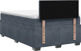 vidaXL Κρεβάτι box spring με στρώμα Σκούρο Γκρι 120 x 190 cm Βελούδο
