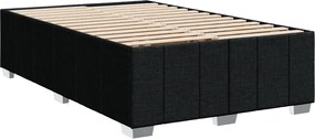 vidaXL Κρεβάτι Boxspring με Στρώμα Μαύρο 120x200 εκ. Υφασμάτινο