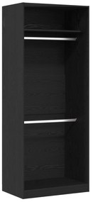 vidaXL Ντουλάπα Black Oak  - 80 x 50 x 200 cm, Φτιαγμένη από επεξεργασμένο ξύλο