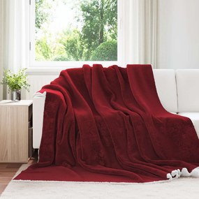 vidaXL Κουβέρτα Βεραμάν Κόκκινο 240 x 270 εκ. Μαλλί