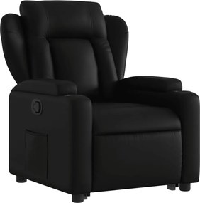 vidaXL Πολυθρόνα Μασάζ Ανακλινόμενη με Ανύψωση Μαύρη Συνθ. Δέρμα