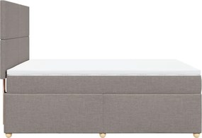 vidaXL Κρεβάτι Boxspring με Στρώμα Taupe 140x190 εκ. Υφασμάτινο