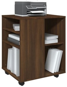 vidaXL Ντουλάπι Με Ροδάκια Καφέ Δρυς 60 x 53 x 72 εκ. Επεξεργ. Ξύλο