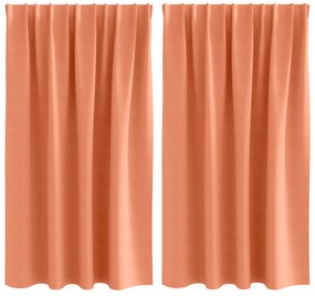 vidaXL Κουρτίνες με κουρτίνες 2 pcs Τερακότα 140 x 140 cm Πολυεστέρας