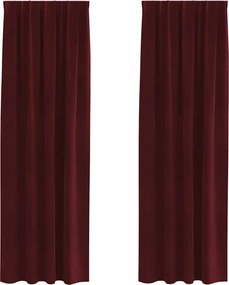 vidaXL Κουρτίνες συσκότισης 2 pcs Κόκκινο 140 x 260 cm Βελούδο