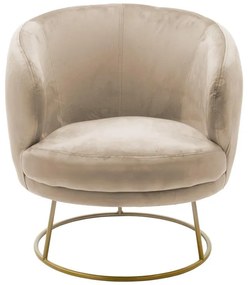 Πολυθρόνα Rony βελούδο μπεζ-χρυσό 78x75x82εκ 78x75x82 εκ.