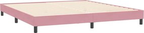 vidaXL Box Spring κρεβάτι με στρώματα ροζ 180x210 cm Βελούδινο