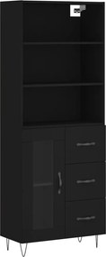 vidaXL Ντουλάπι Μαύρο 69,5x34x180 εκ. από Επεξεργασμένο Ξύλο
